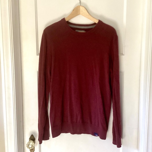 Aeropostale Size L Burgundy Sweater Crew Neck Men wool blend business casual - Picture 12 of 13